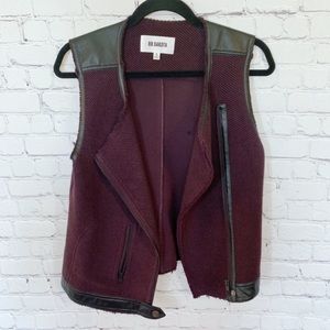 BB Dakota | Plum zipper Vest with Faux Leather Size Small